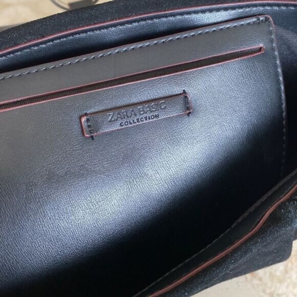 Zara Basic Collection Suede Satchel Bag - Picture 7 of 7
